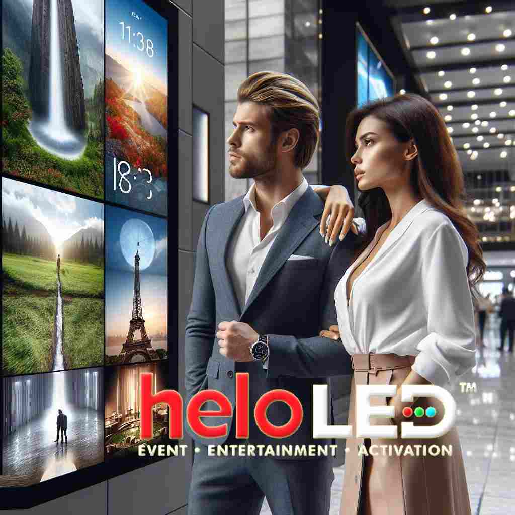 Models in the indoor LED Screen from heloled Malaysia